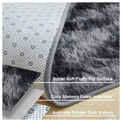 Plush Living Room Rug - Ultra-Soft Fluffy Floor Mat | Custom Size Rectangle Carpet - ZOOMNSTORE