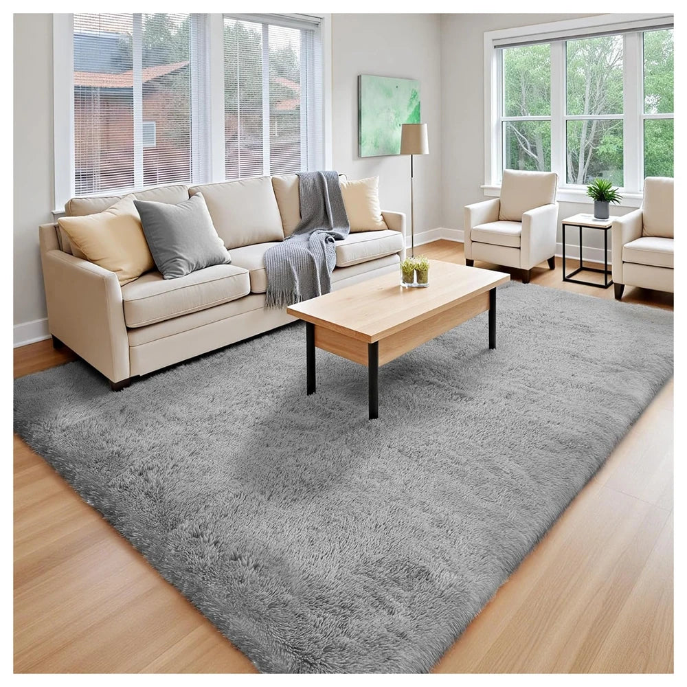 Plush Living Room Rug - Ultra-Soft Fluffy Floor Mat | Custom Size Rectangle Carpet - ZOOMNSTORE