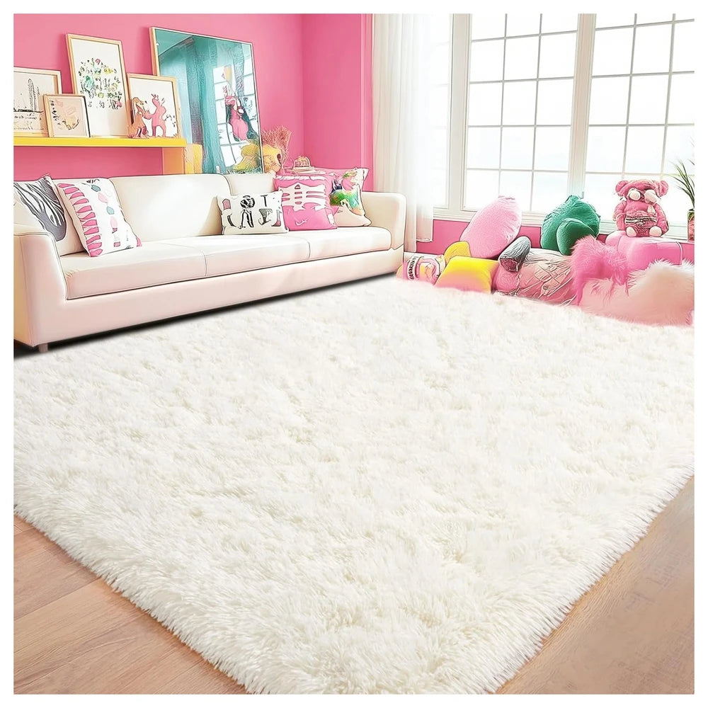 Plush Living Room Rug - Ultra-Soft Fluffy Floor Mat | Custom Size Rectangle Carpet - ZOOMNSTORE