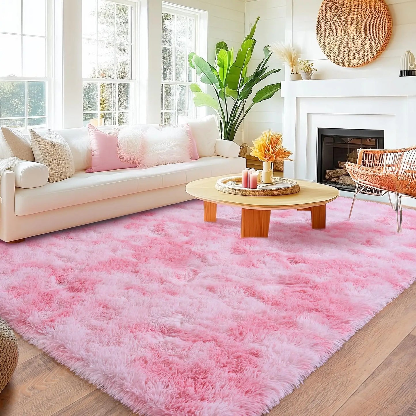 Plush Living Room Rug - Ultra-Soft Fluffy Floor Mat | Custom Size Rectangle Carpet - ZOOMNSTORE
