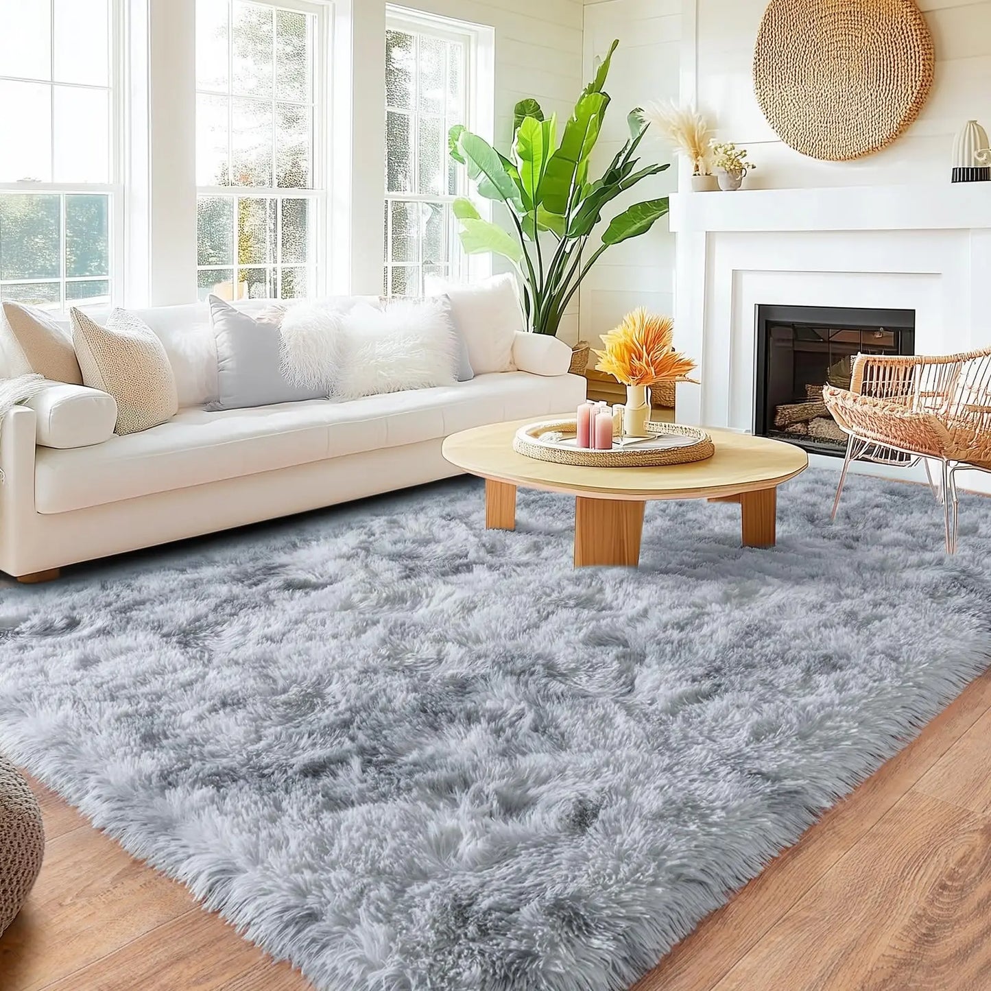 Plush Living Room Rug - Ultra-Soft Fluffy Floor Mat | Custom Size Rectangle Carpet - ZOOMNSTORE