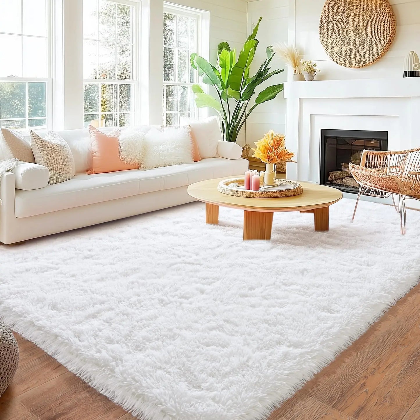 Plush Living Room Rug - Ultra-Soft Fluffy Floor Mat | Custom Size Rectangle Carpet - ZOOMNSTORE