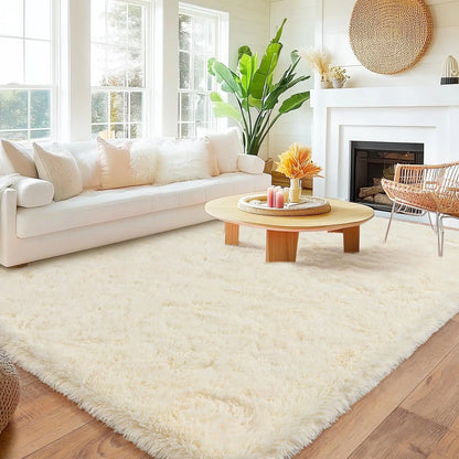 Plush Living Room Rug - Ultra-Soft Fluffy Floor Mat | Custom Size Rectangle Carpet - ZOOMNSTORE