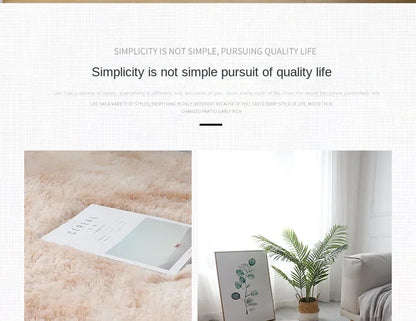 Plush Round Rug – Soft Area Carpet | Fluffy White Rug for Living Room - ZOOMNSTORE