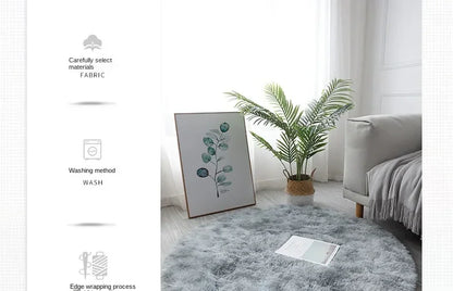 Plush Round Rug – Soft Area Carpet | Fluffy White Rug for Living Room - ZOOMNSTORE
