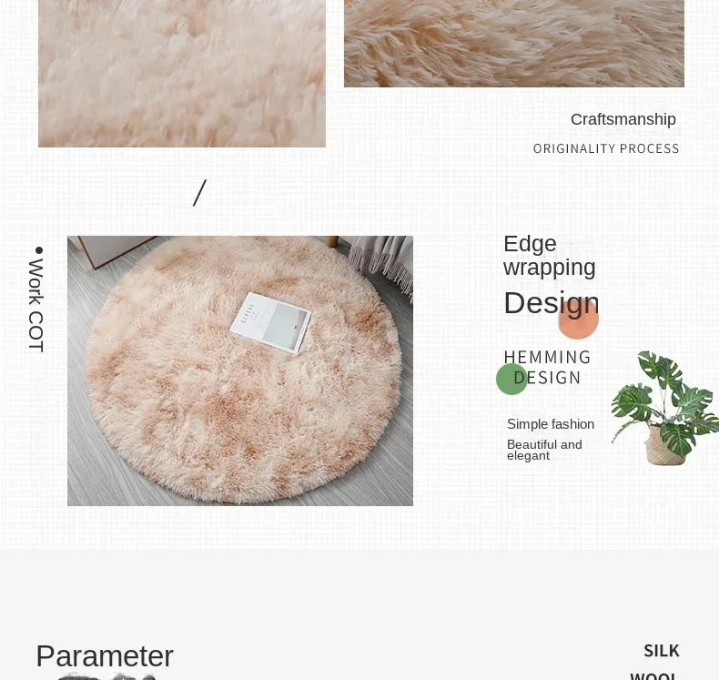 Plush Round Rug – Soft Area Carpet | Fluffy White Rug for Living Room - ZOOMNSTORE
