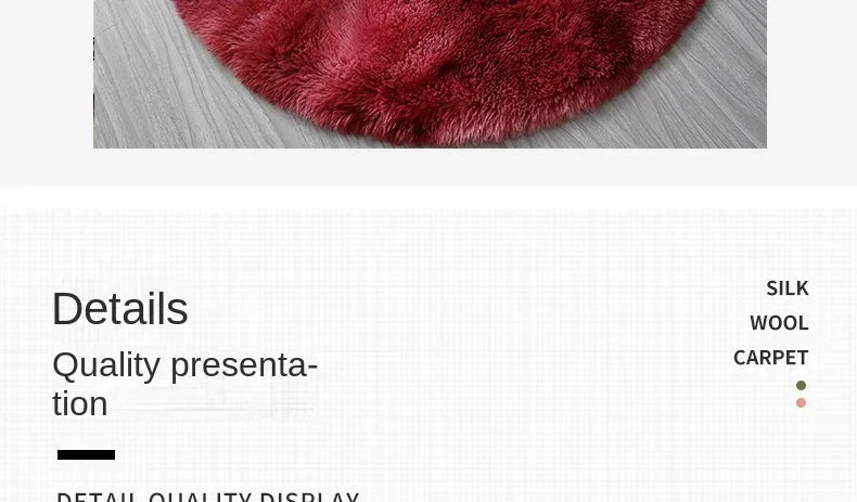 Plush Round Rug – Soft Area Carpet | Fluffy White Rug for Living Room - ZOOMNSTORE