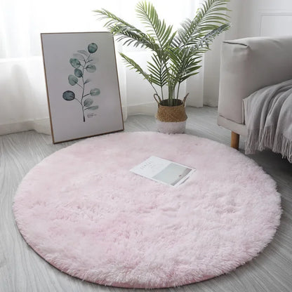 Plush Round Rug - Soft Fluffy White Carpet | Living Room & Bedroom Decor - ZOOMNSTORE