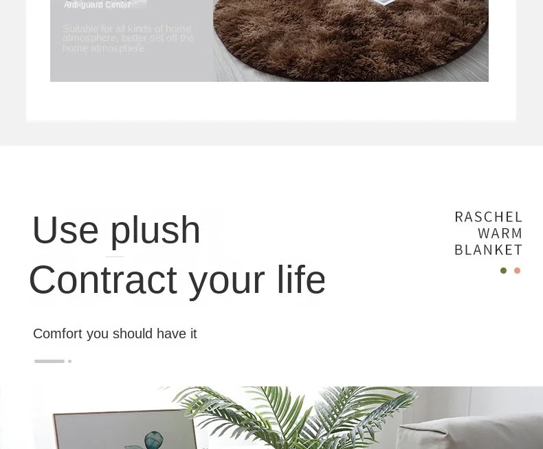 Plush Round Rug - Soft Fluffy White Carpet | Living Room & Bedroom Decor - ZOOMNSTORE