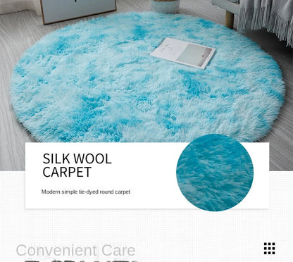 Plush Round Rug - Soft Fluffy White Carpet | Living Room & Bedroom Decor - ZOOMNSTORE