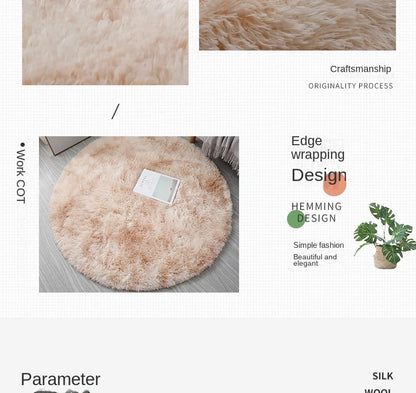 Plush Round Rug - Soft Fluffy White Carpet | Living Room & Bedroom Decor - ZOOMNSTORE