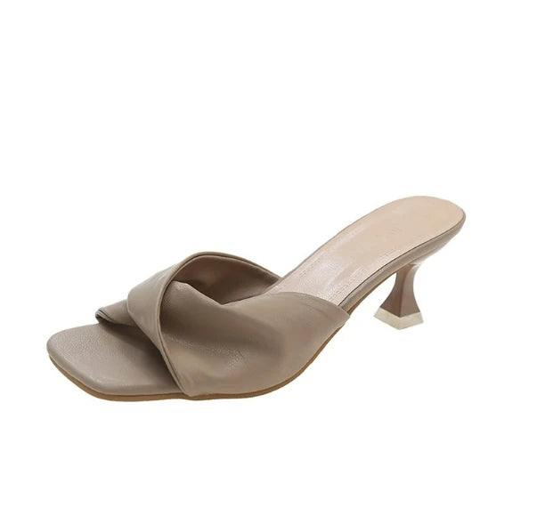 Pointed Toe Mule High Heels - Womens Fashion Slip-On Slides Mixed Color Summer Party Sandals - ZOOMNSTORE