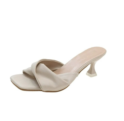 Pointed Toe Mule High Heels - Womens Fashion Slip-On Slides Mixed Color Summer Party Sandals - ZOOMNSTORE