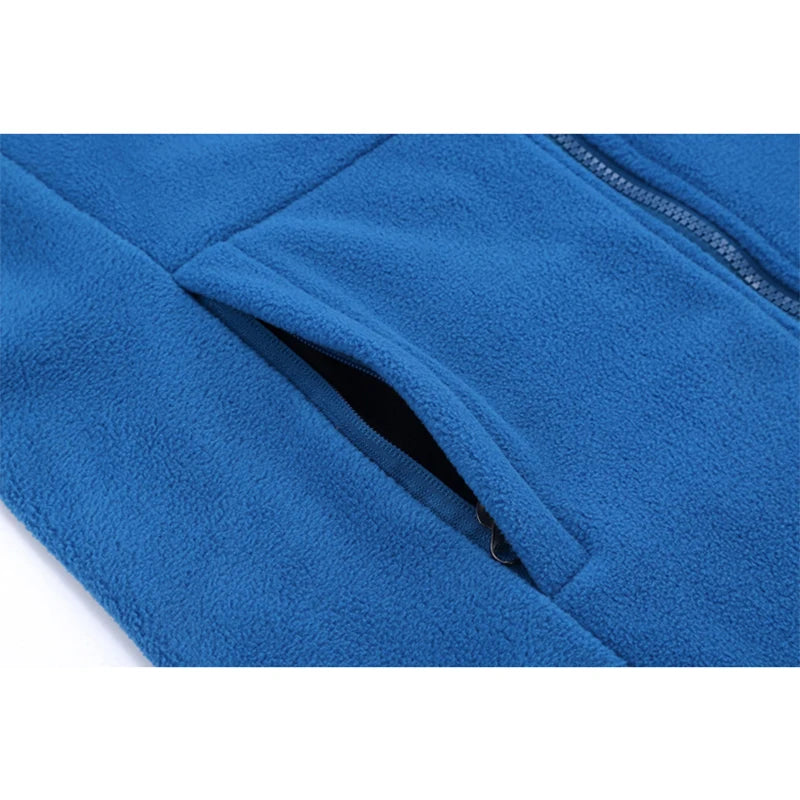 Lightweight Polar Fleece Jacket - Full Zip Outdoor Coat with Pockets - ZOOMNSTORE