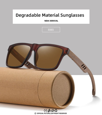 Polarized Bamboo Sunglasses – Men’s Black Wooden Shades with UV400 Lenses - ZOOMNSTORE
