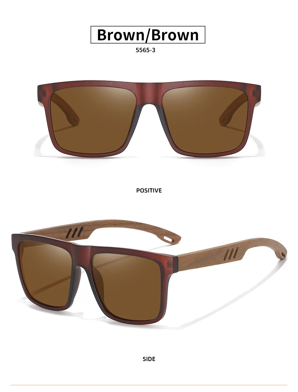 Polarized Bamboo Sunglasses – Men’s Black Wooden Shades with UV400 Lenses - ZOOMNSTORE