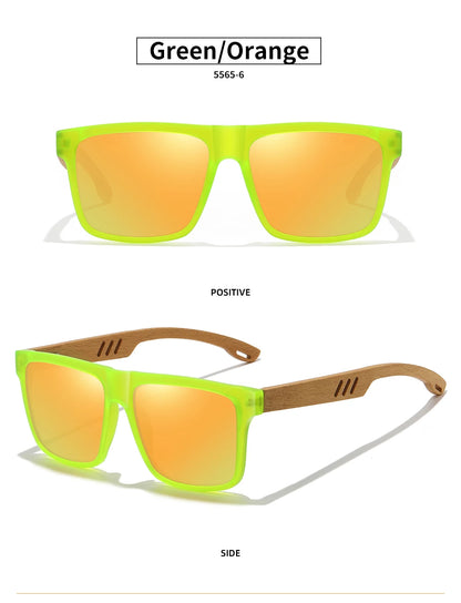 Polarized Bamboo Sunglasses – Men’s Black Wooden Shades with UV400 Lenses - ZOOMNSTORE