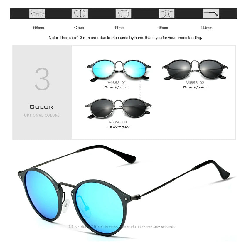 Polarized Men Sunglasses – Round UV400 Polarized Lenses With Mirror Coating - ZOOMNSTORE