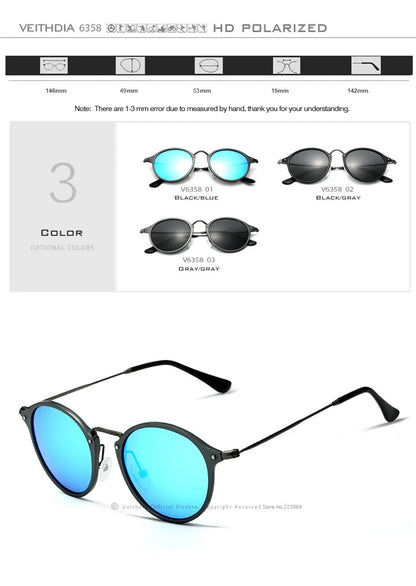Polarized Men Sunglasses – Round UV400 Polarized Lenses With Mirror Coating - ZOOMNSTORE