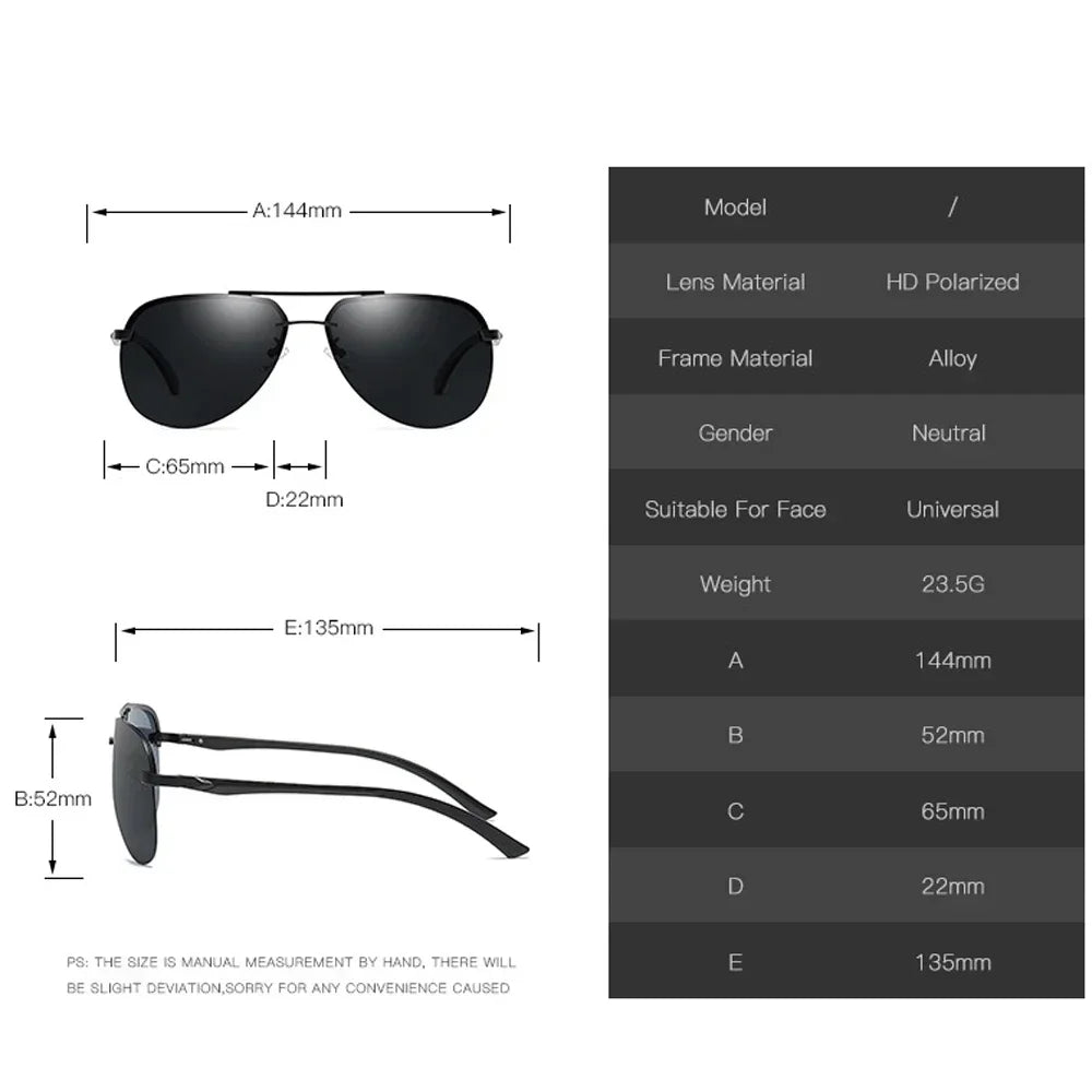 Polarized Metal Frame Sunglasses - Classic Driving Glasses for MenWomen - ZOOMNSTORE