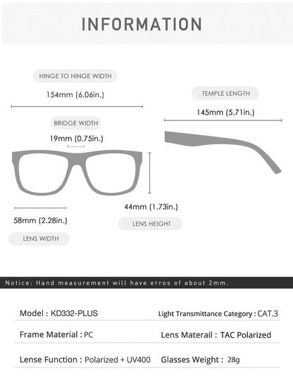 Polarized Photochromic Sunglasses - Men's Square Oversized UV400 Fashion Shades - ZOOMNSTORE