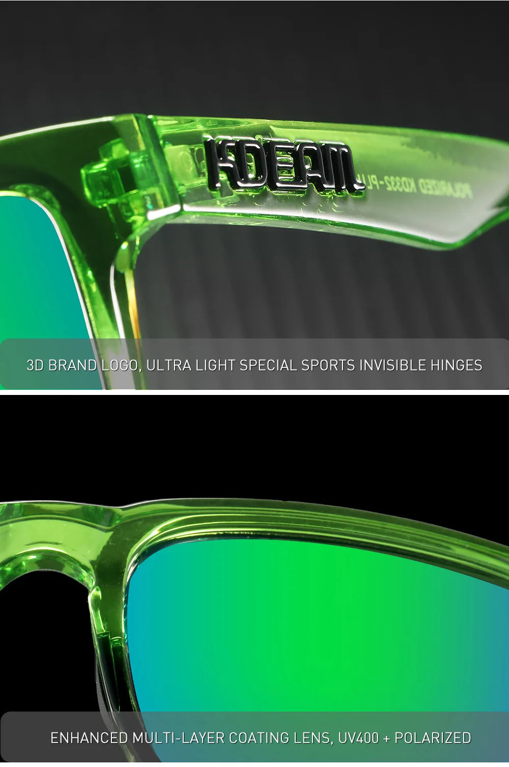 Polarized Photochromic Sunglasses - Men's Square Oversized UV400 Fashion Shades - ZOOMNSTORE