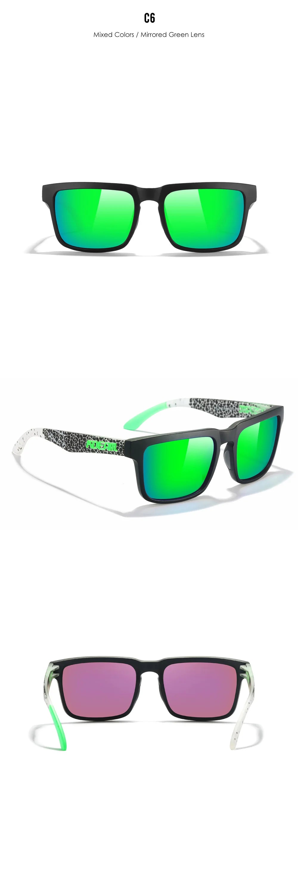 Polarized Photochromic Sunglasses - Men's Square Oversized UV400 Fashion Shades - ZOOMNSTORE