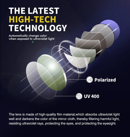 Polarized Photochromic Sunglasses – UV400 Protection Unisex Driving Glasses with Chameleon Lens - ZOOMNSTORE