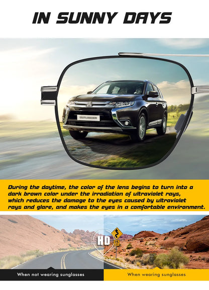 Polarized Photochromic Sunglasses – UV400 Protection Unisex Driving Glasses with Chameleon Lens - ZOOMNSTORE