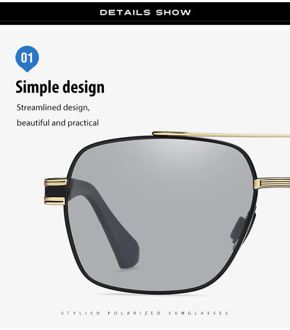 Polarized Photochromic Sunglasses – UV400 Protection Unisex Driving Glasses with Chameleon Lens - ZOOMNSTORE