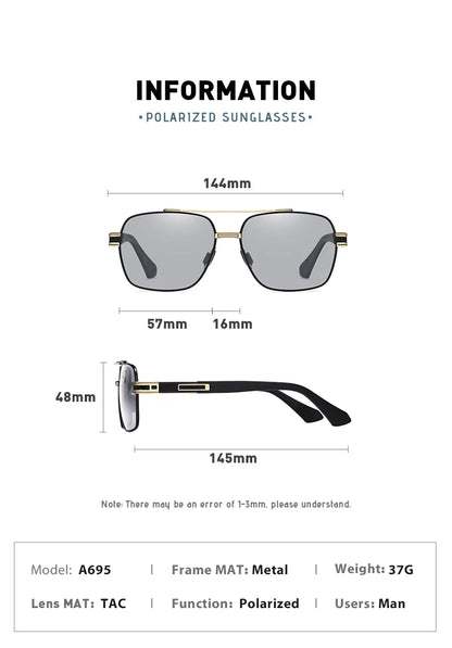 Polarized Photochromic Sunglasses – UV400 Protection Unisex Driving Glasses with Chameleon Lens - ZOOMNSTORE