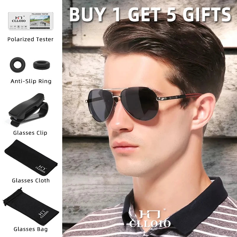 Polarized Pilot Sunglasses - Men's Driving Glasses with Aluminum Frame, UV400 Protection - ZOOMNSTORE