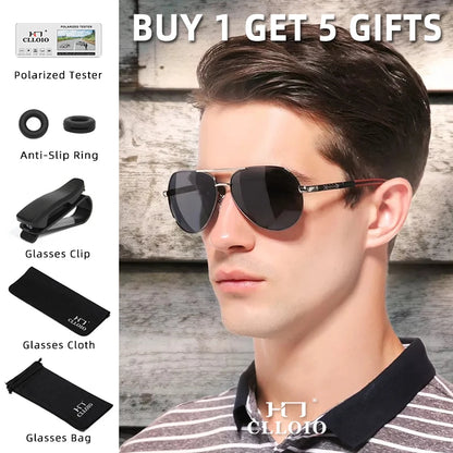 Polarized Pilot Sunglasses - Men's Driving Glasses with Aluminum Frame, UV400 Protection - ZOOMNSTORE