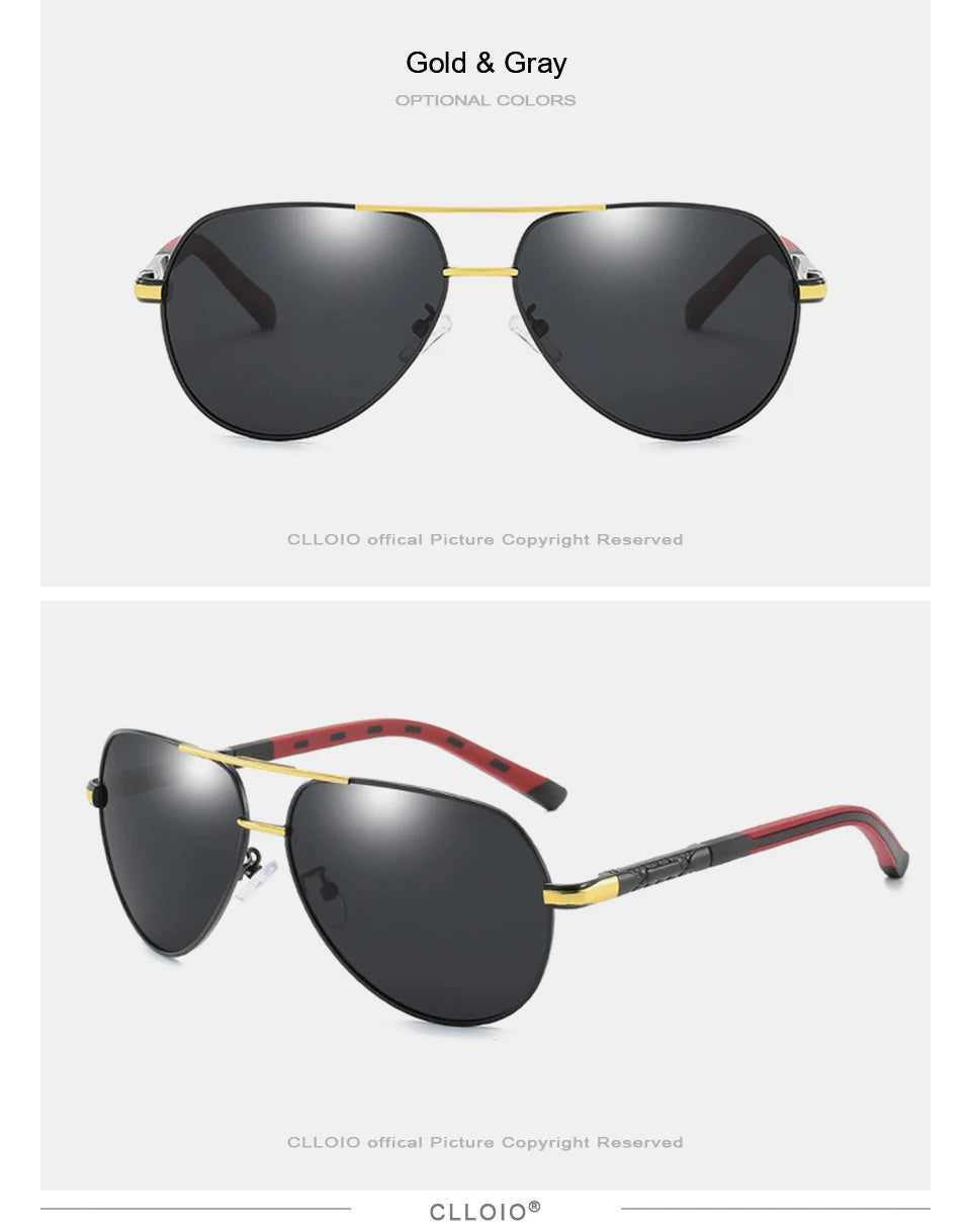 Polarized Pilot Sunglasses - Men's Driving Glasses with Aluminum Frame, UV400 Protection - ZOOMNSTORE