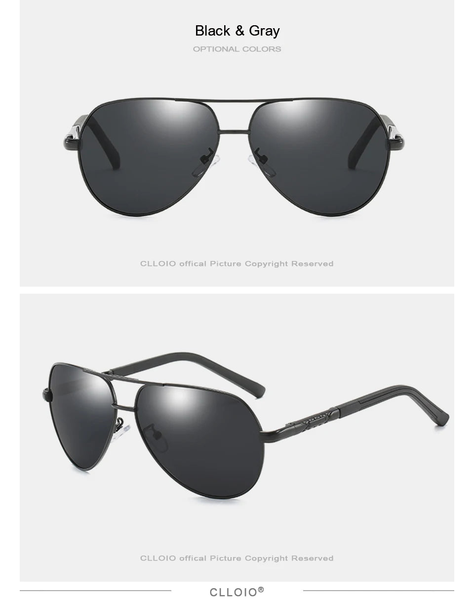 Polarized Pilot Sunglasses - Men's Driving Glasses with Aluminum Frame, UV400 Protection - ZOOMNSTORE