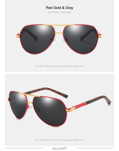 Polarized Pilot Sunglasses - Men's Driving Glasses with Aluminum Frame, UV400 Protection - ZOOMNSTORE