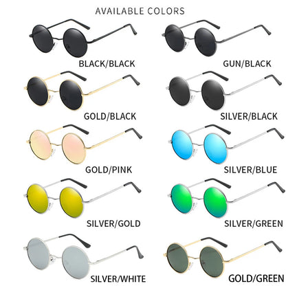 Polarized Round Sunglasses - Retro Metal Frame UV400 Protection Glasses for Driving & Fishing - ZOOMNSTORE