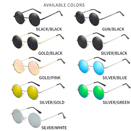 Polarized Round Sunglasses - Retro Metal Frame UV400 Protection Glasses for Driving & Fishing - ZOOMNSTORE