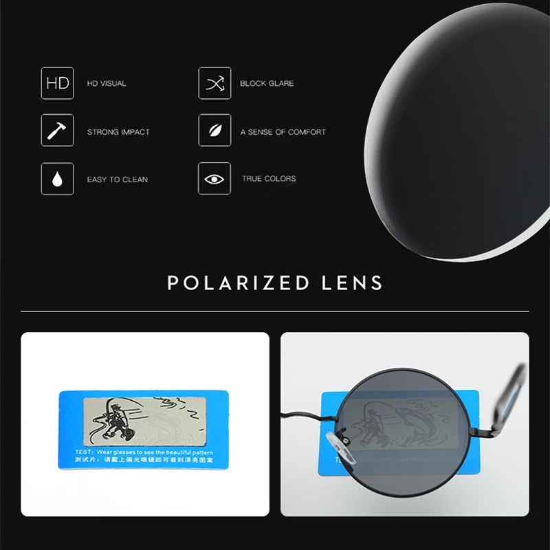 Polarized Round Sunglasses - Retro Metal Frame UV400 Protection Glasses for Driving & Fishing - ZOOMNSTORE