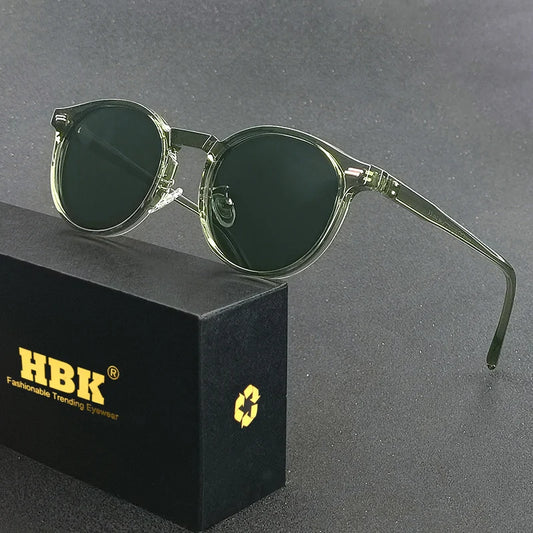 Polarized Sunglasses Men - HBK Oval TR90 Frame Fashion Sun Glasses UV400 Protection - ZOOMNSTORE