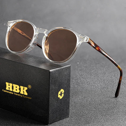 Polarized Sunglasses Men - HBK Oval TR90 Frame Fashion Sun Glasses UV400 Protection - ZOOMNSTORE