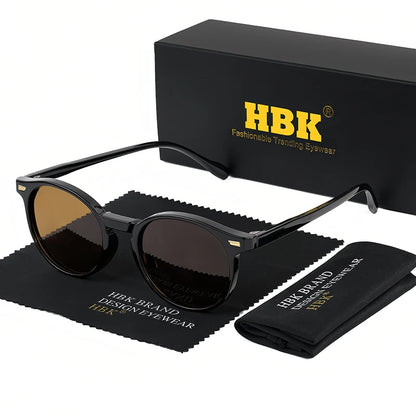 Polarized Sunglasses Men - HBK Oval TR90 Frame Fashion Sun Glasses UV400 Protection - ZOOMNSTORE