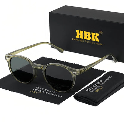 Polarized Sunglasses Men - HBK Oval TR90 Frame Fashion Sun Glasses UV400 Protection - ZOOMNSTORE