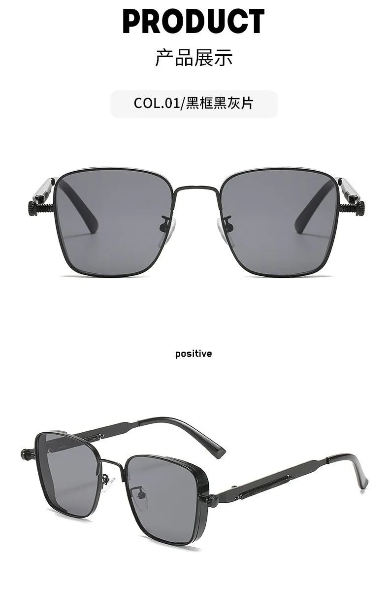 High-End Polarized Sunglasses for Men - UV Protection Metal Punk Fashion - ZOOMNSTORE