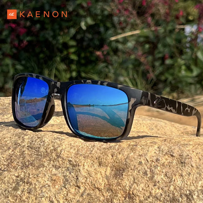Polarized Sunglasses Men - KAENON Square Frame Classic Sport Glasses UV400 Protection - ZOOMNSTORE