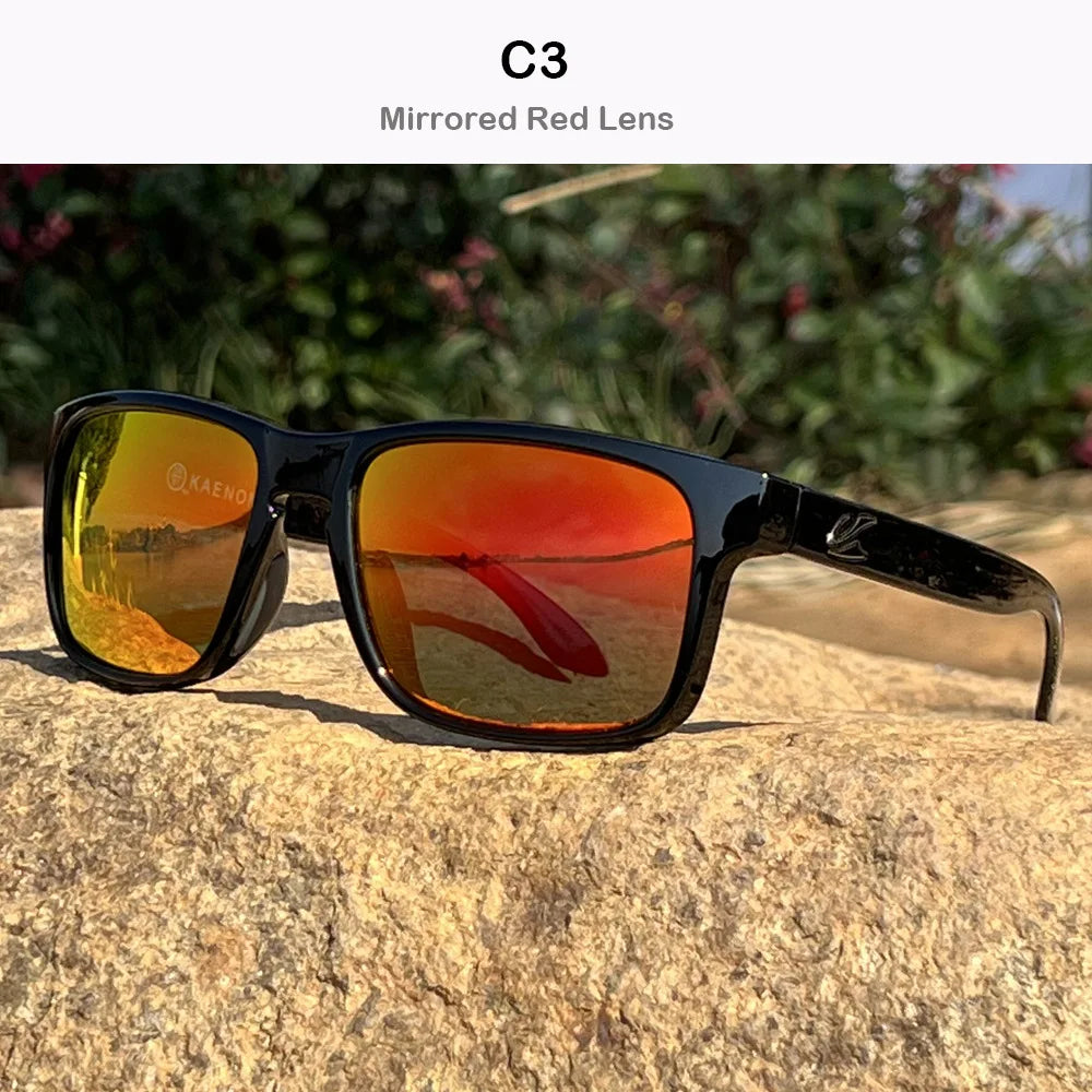 Polarized Sunglasses Men - KAENON Square Frame Classic Sport Glasses UV400 Protection - ZOOMNSTORE