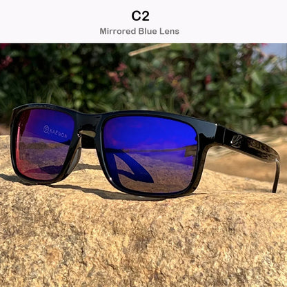 Polarized Sunglasses Men - KAENON Square Frame Classic Sport Glasses UV400 Protection - ZOOMNSTORE