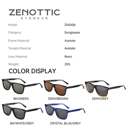 Polarized Sunglasses - UV400 Protection Acetate Frame Square Shades for Men & Women - ZOOMNSTORE