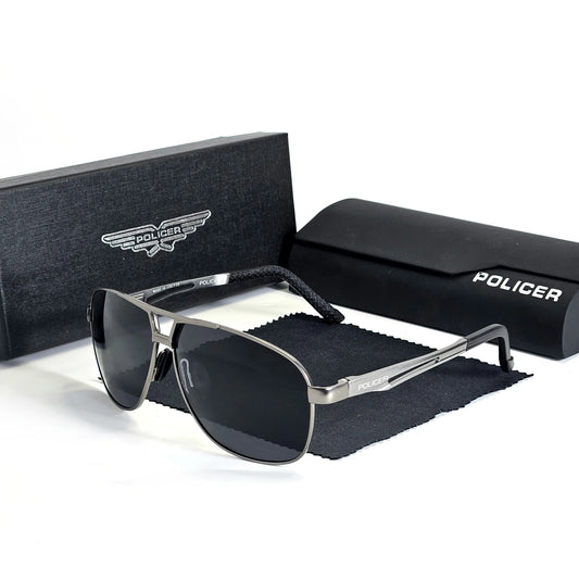 Policer Mens Polarized Sunglasses - Classic Pilot Goggles with UV 400 Protection - ZOOMNSTORE