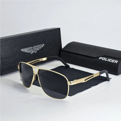 Policer Mens Polarized Sunglasses - Classic Pilot Goggles with UV 400 Protection - ZOOMNSTORE